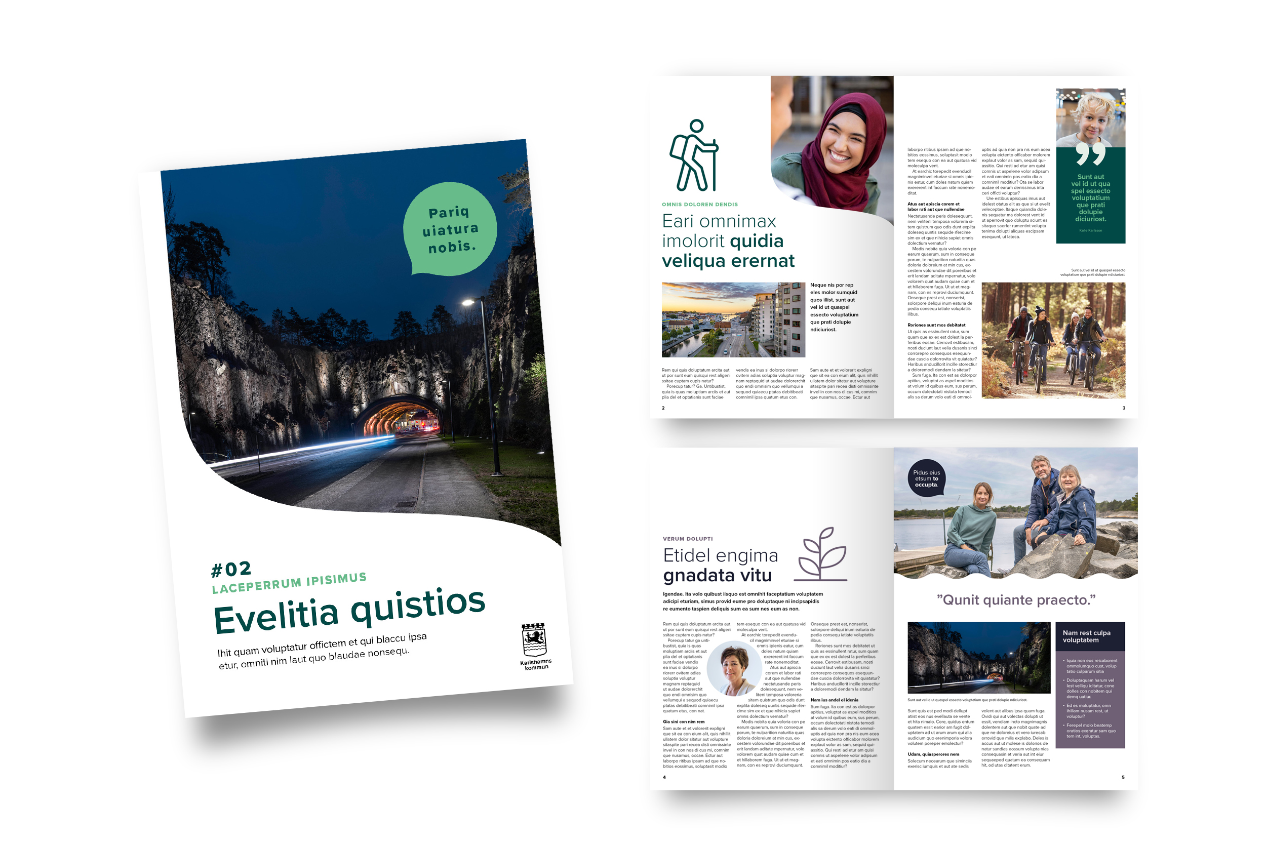 exempel på layout för broschyr Karlshamns Kommun