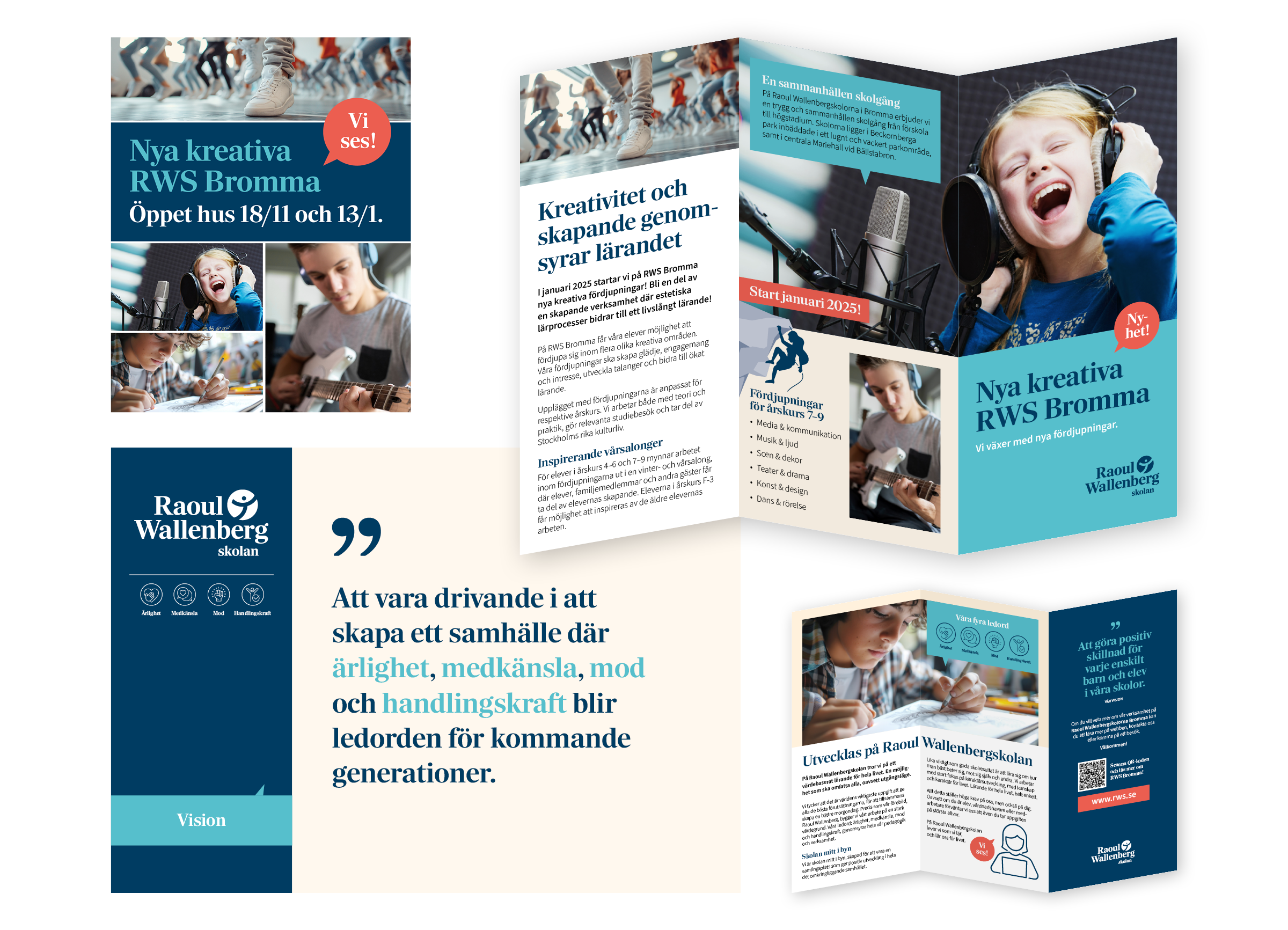 Grafiskt material och foldrar för Raoul Wallenbergskolan